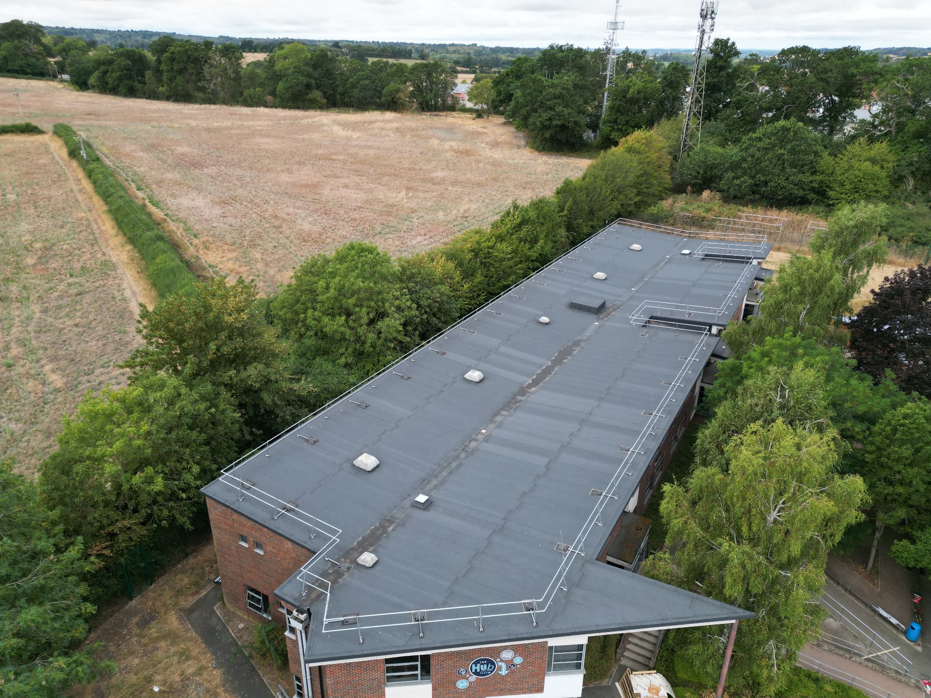 Second flat roof area refurbished in bituminous membrane, Kingsbury Green Academy