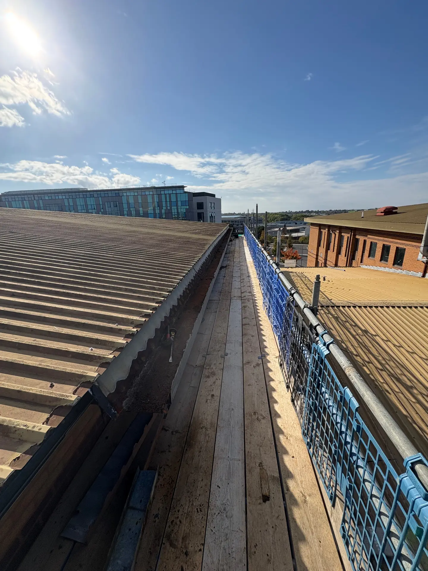 Profiled Sheeting Replacement metal roofing system installed by TRS on a UK commercial building