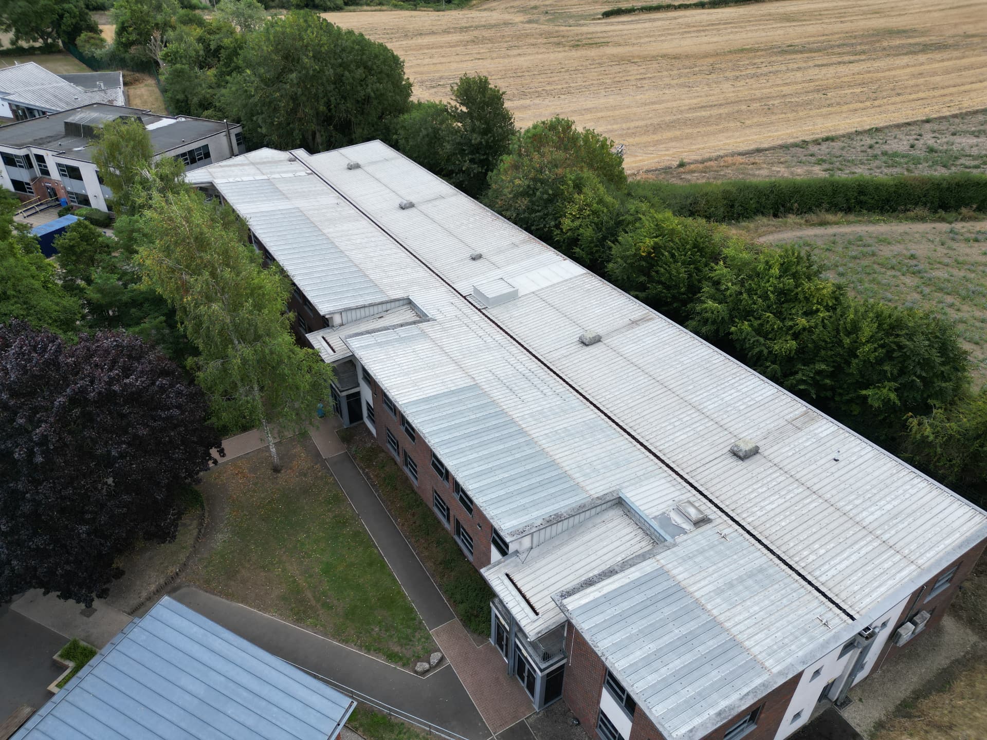 Third flat roof area before refurbishment at Kingsbury Green Academy, Calne