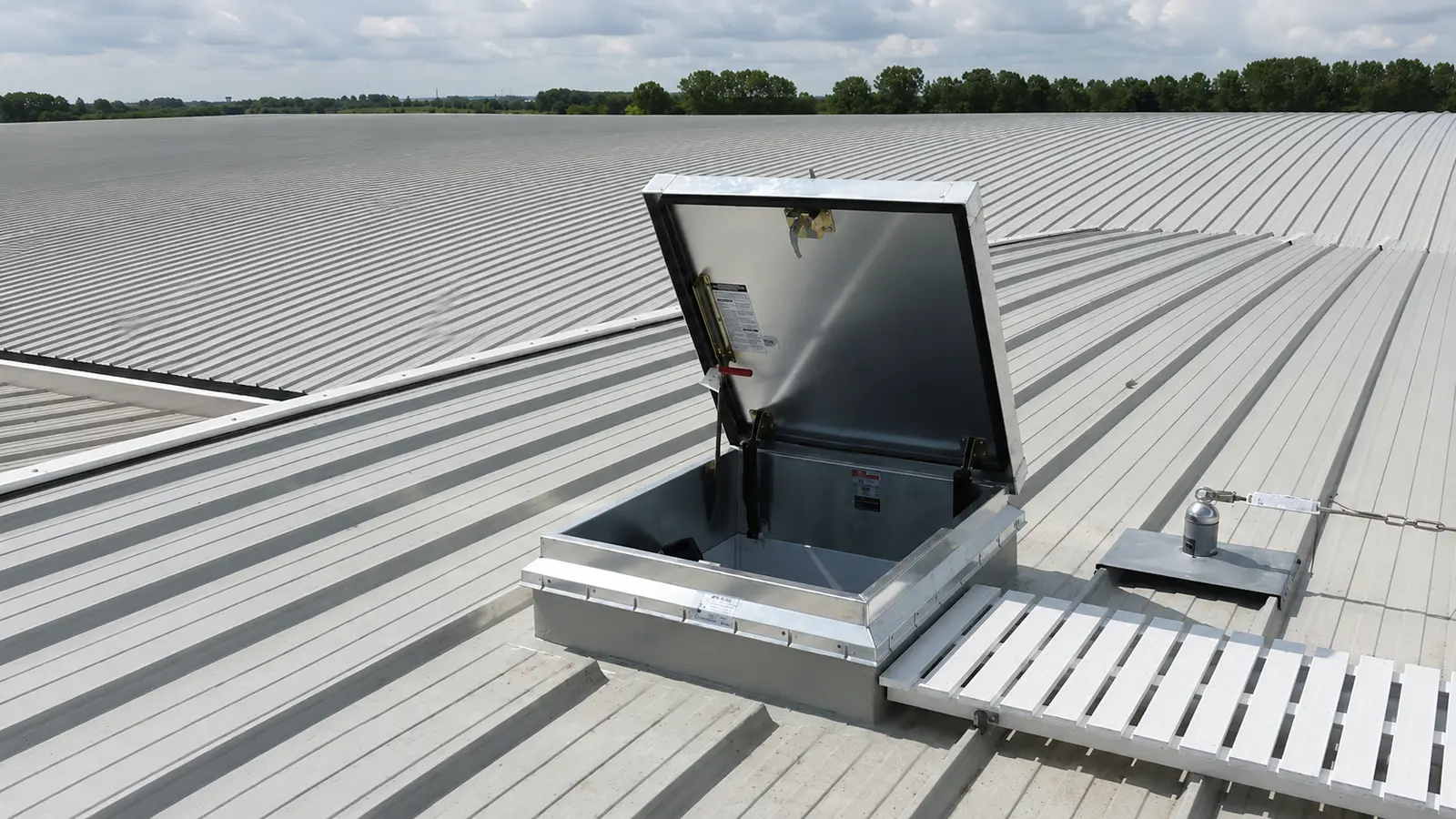 Smoke Vents & AOVs rooflights system installed by TRS on a UK commercial building