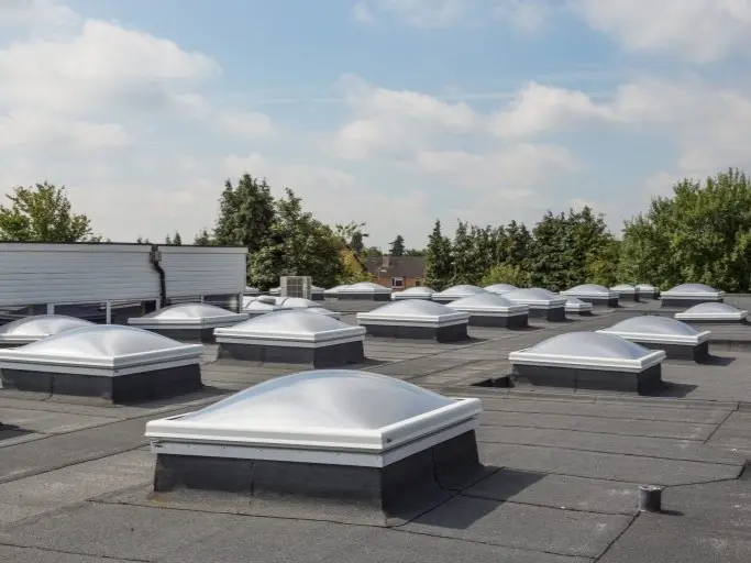 Dome Rooflights rooflights system installed by TRS on a UK commercial building