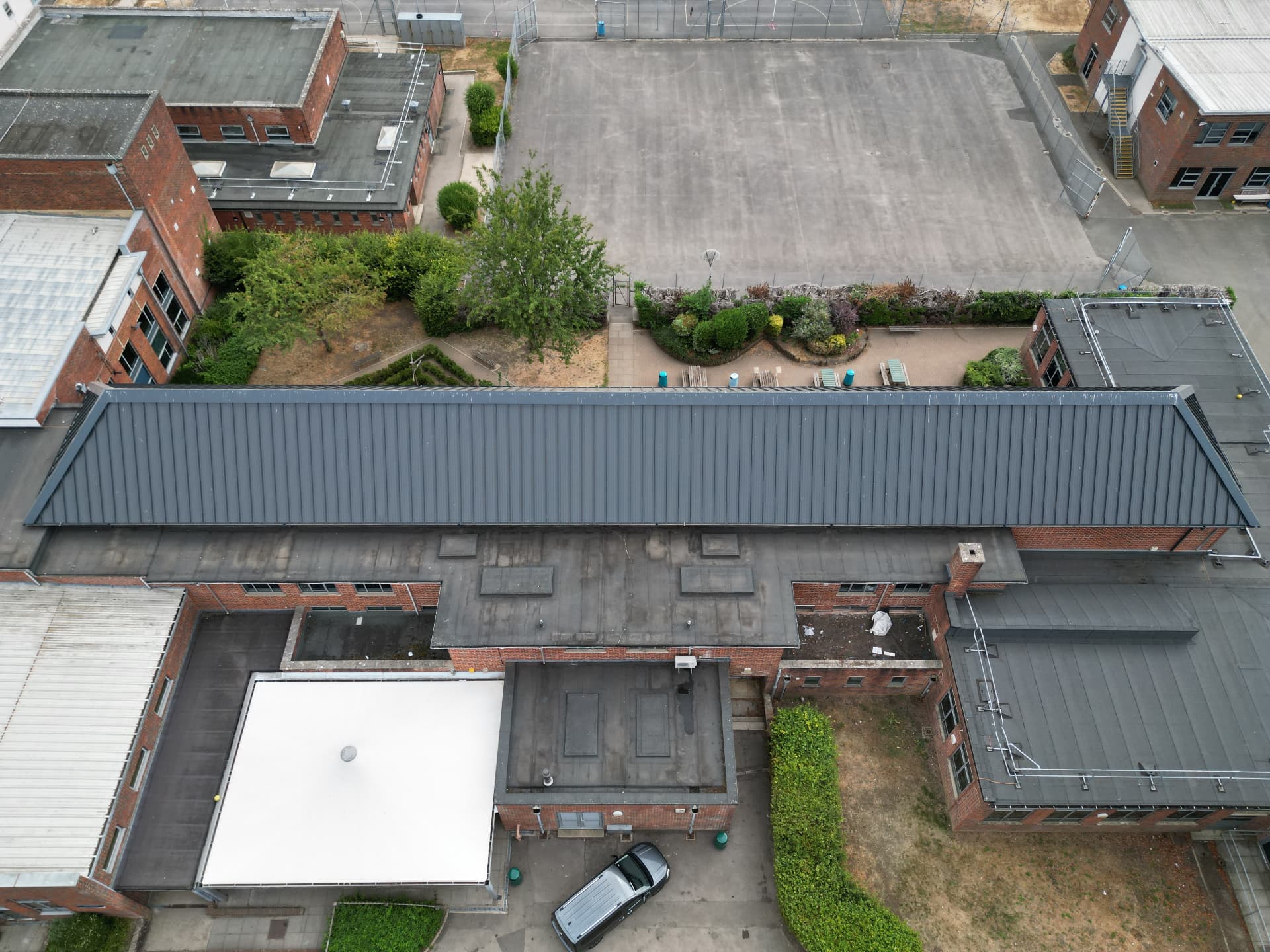 Further view of the completed long block roof, Kingsbury Green Academy