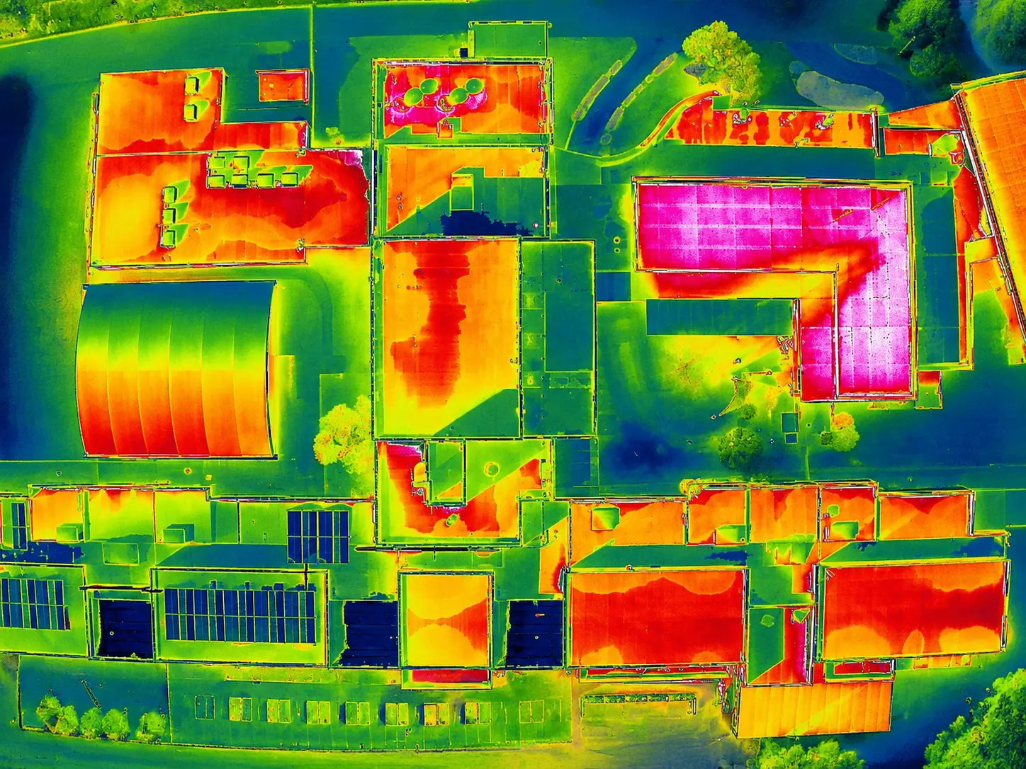 Thermographic Surveys roof surveys system installed by TRS on a UK commercial building