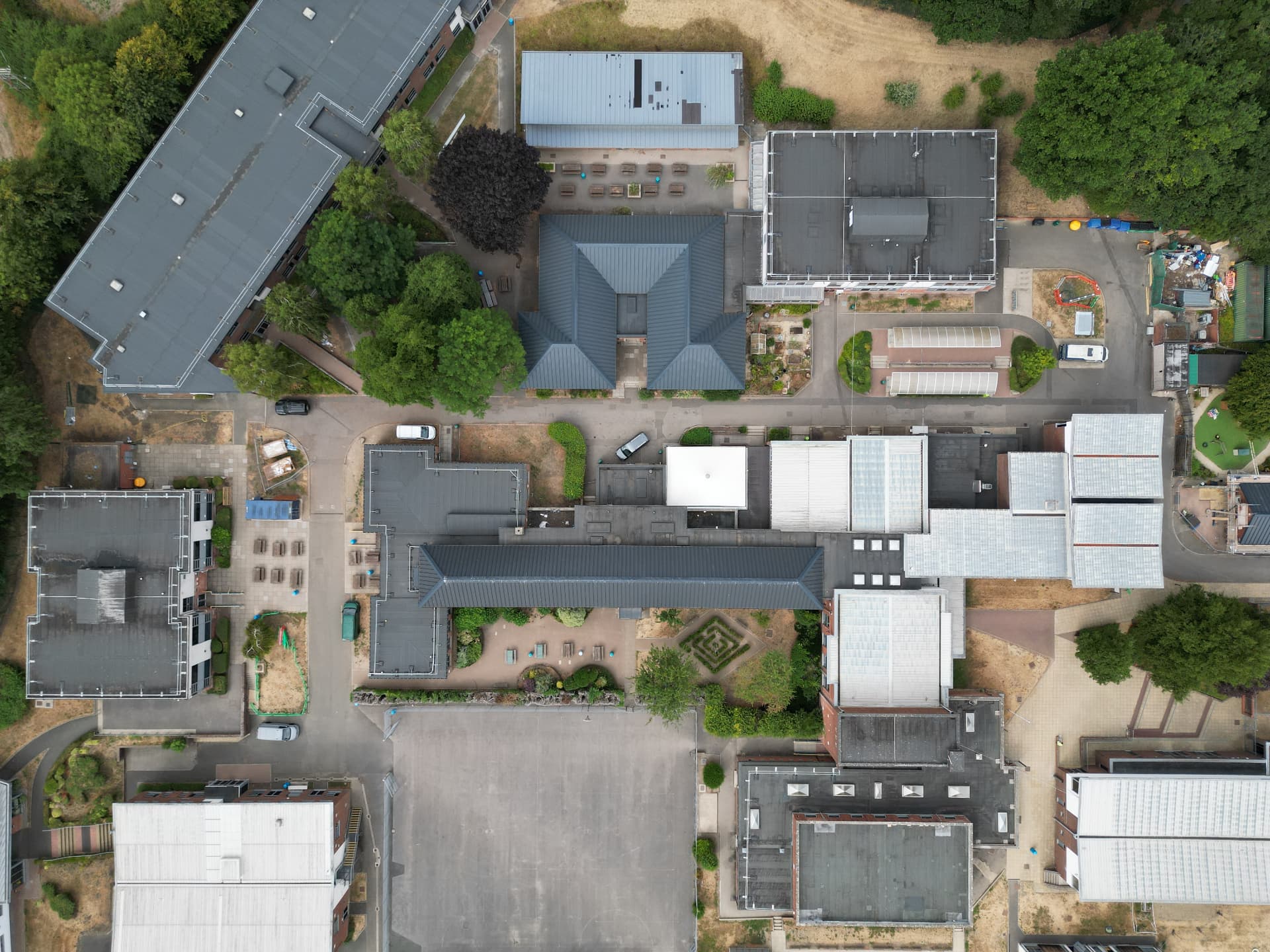 Second aerial view of the completed campus roofs, Kingsbury Green Academy