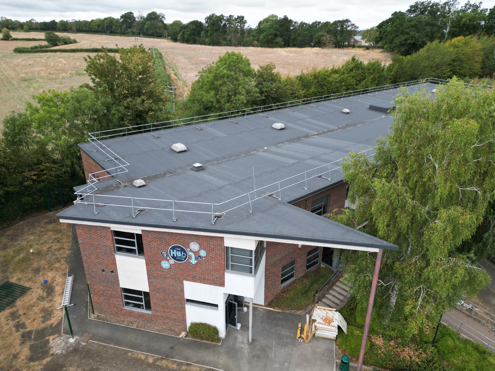 Flat roof area finished in Garland StressPly Signature at Kingsbury Green Academy