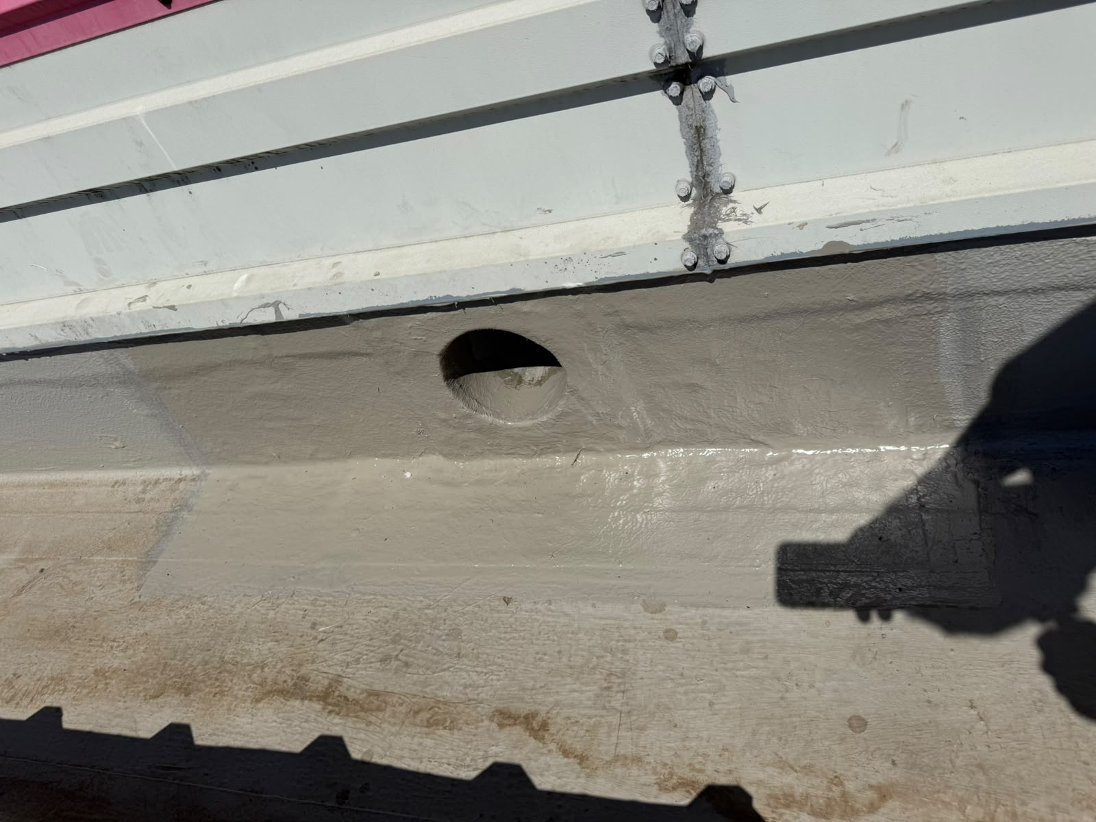Gutter Lining Systems roof coating systems system installed by TRS on a UK commercial building