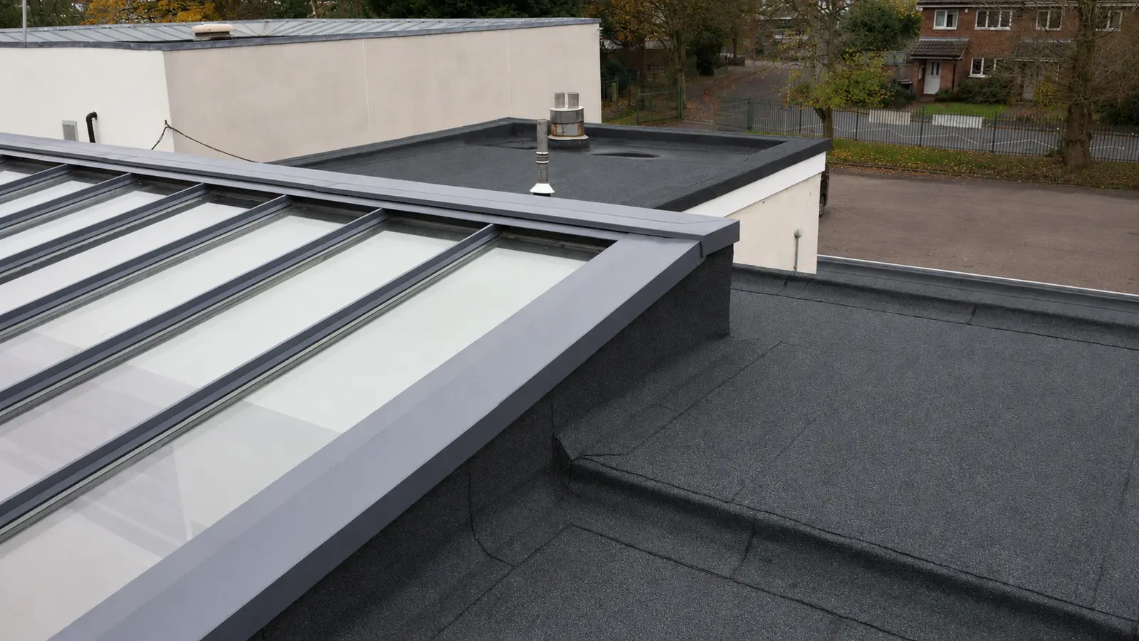 Glazed Rooflights & Lanterns rooflights system installed by TRS on a UK commercial building