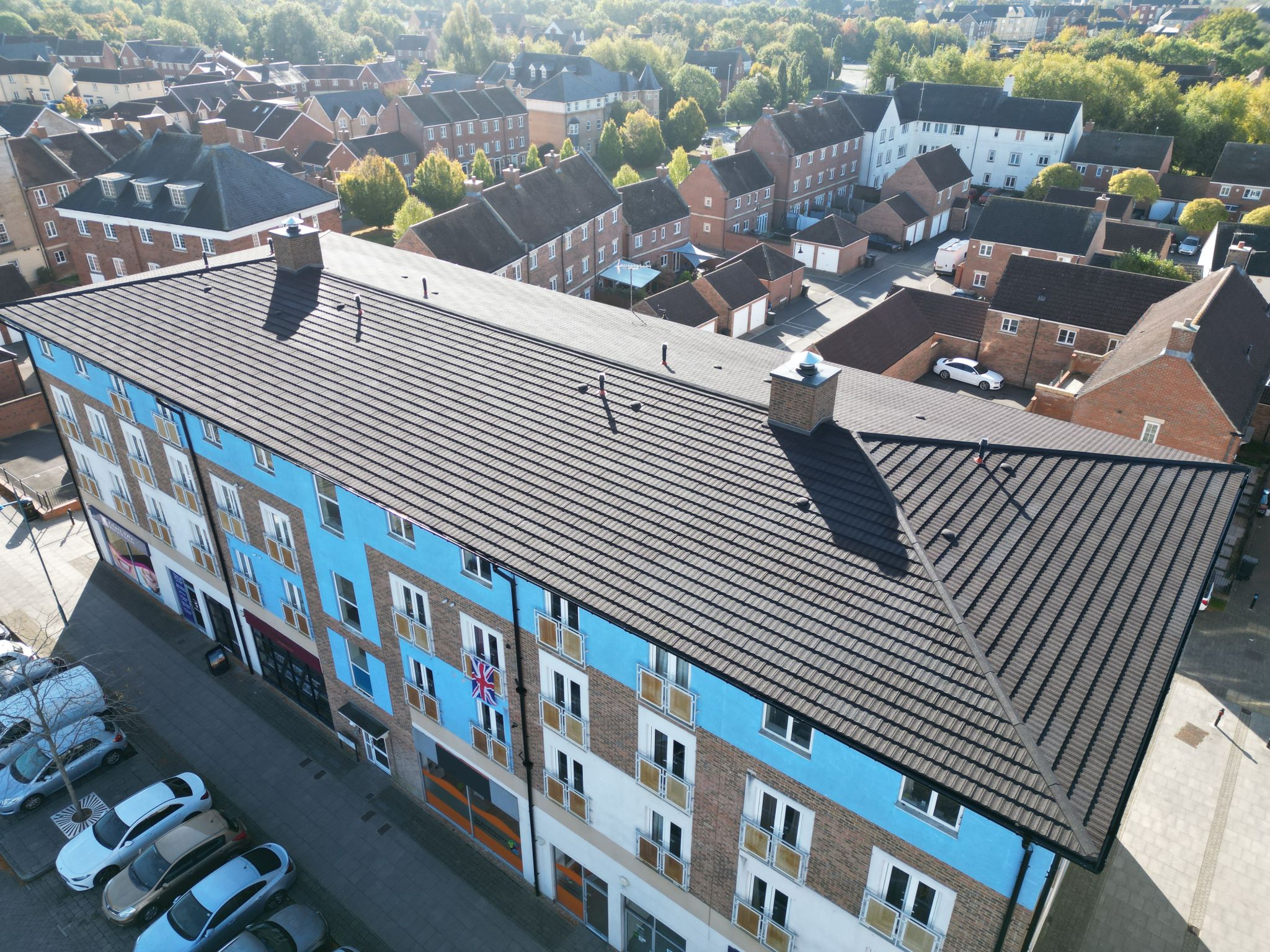 Drone Metal Tiled Roof