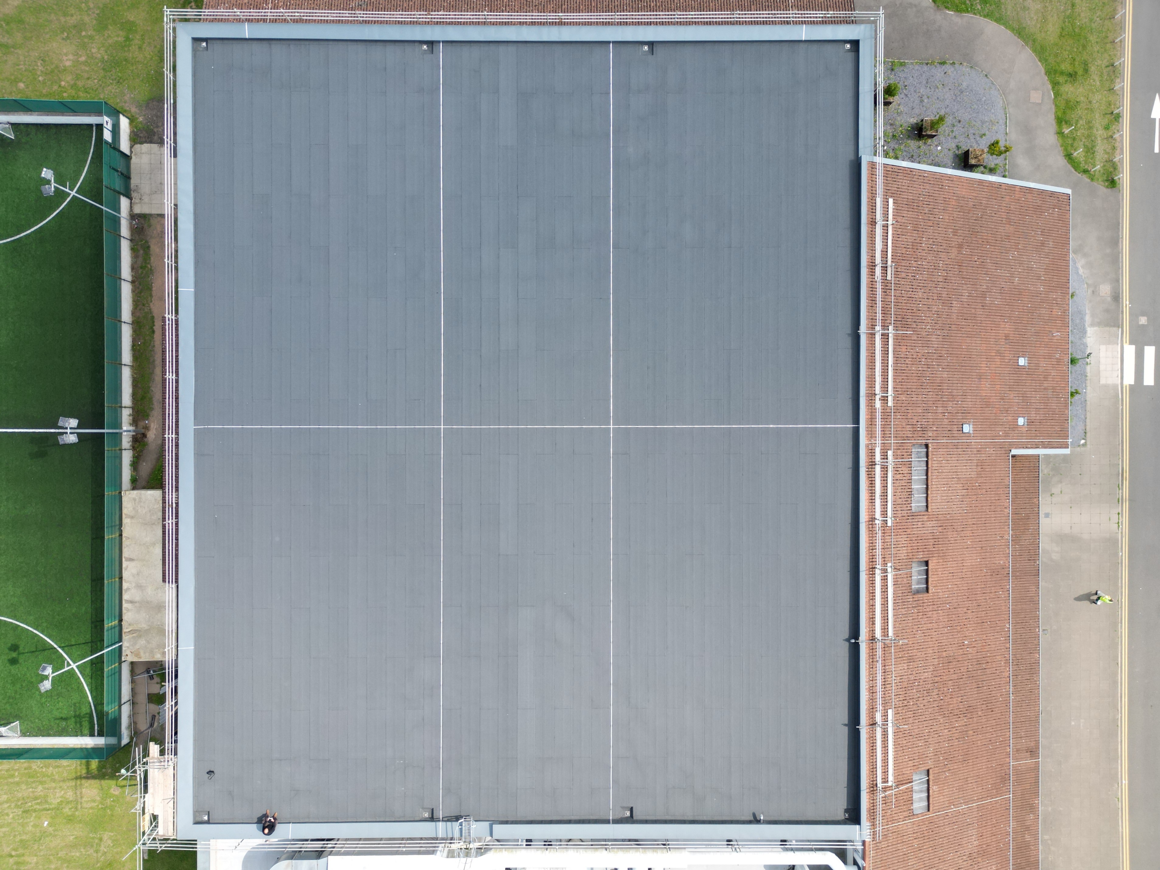 Drone Metal Tiled Roof