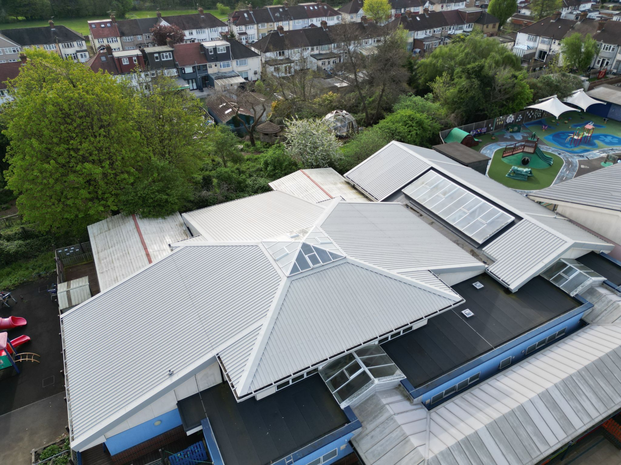 Drone Metal Tiled Roof