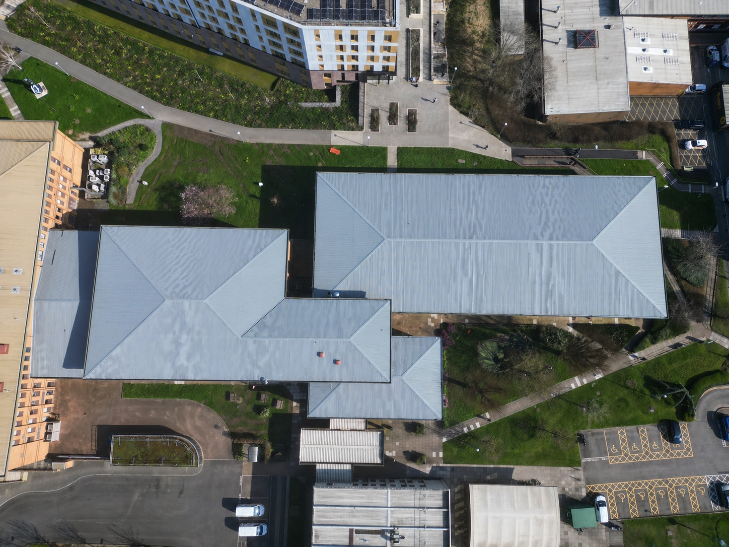 Drone Metal Tiled Roof
